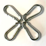 4er Set Karabiner 6cm Stahl verzinkt