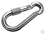 INOX Sicherheits-Karabiner mit Schraubverschluss 8cm